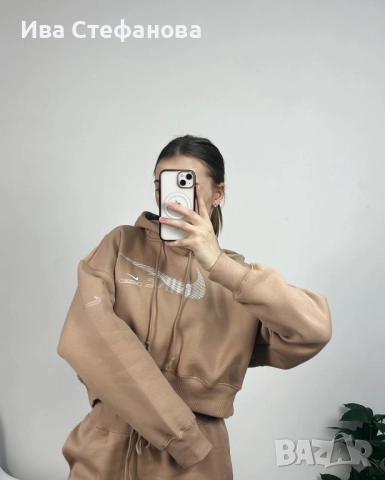 Уникално 100 % оригинал марково бежово худи качулка Nike nike Найк , снимка 7 - Спортни екипи - 52842124