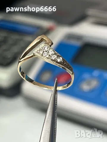 Златен пръстен 14 карата , снимка 4 - Пръстени - 50044311