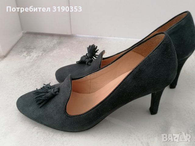 Дамски велурени обувки, размер 35 , снимка 3 - Дамски обувки на ток - 34278174