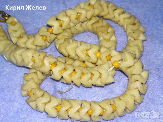 СТАР РЪЧНО НИЗАН РЕТРО ГЕРДАН с МЪНИСТА и ПОЗЛАТЕНА БРОНЗОВА ЗАКОПЧАЛКА 27020, снимка 14 - Антикварни и старинни предмети - 40689907