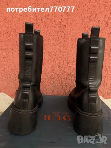 Черни ботуши естествена кожа badura, снимка 2 - Дамски ботуши - 51921949