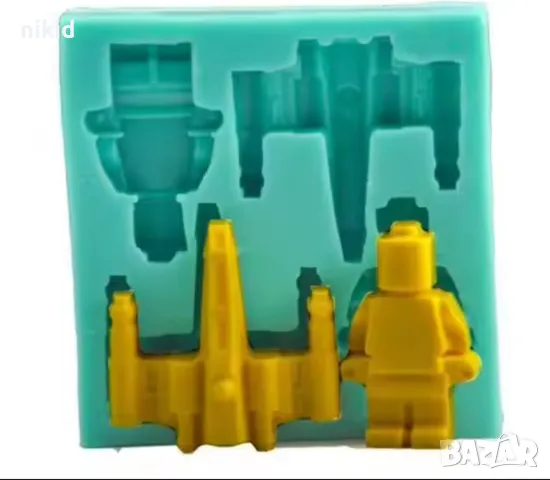 робот ракета силиконов молд форма фондан шоколад декор украса