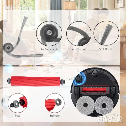 Нов Комплект резервни аксесоари, съвместим с Roborock QV 35A 35S, снимка 2 - Прахосмукачки - 56268341