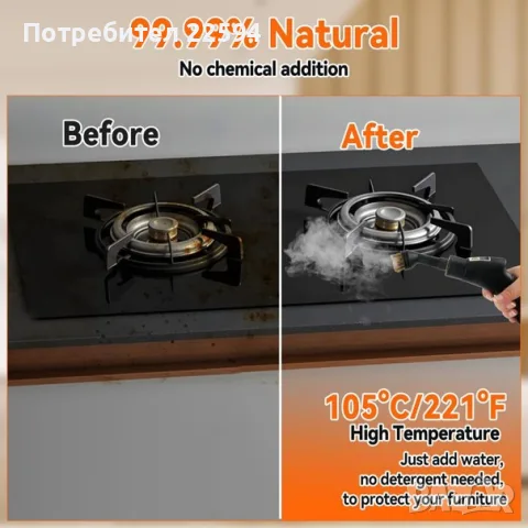 Ръчен пароочиствач 2500 W резервоар 1400 ml мултифункционален с 12 аксесоара - 1400 ml, снимка 3 - Парочистачки и Водоструйки - 56237038