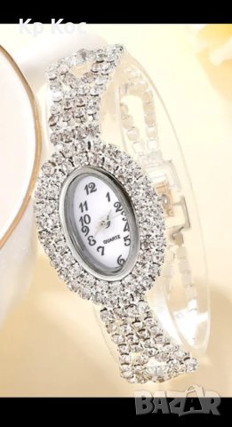 Дамски комплект искрящ часовник с бижута, снимка 5 - Дамски - 41026372