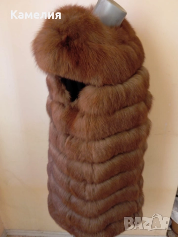 Дълга жилетка от лисица , снимка 3 - Палта, манта - 52955720