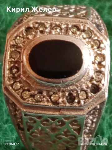Авторски сребърен пръстен майсторска орнаментика с ЧЕРЕН ОНИКС ювелирна изработка 33480, снимка 3 - Пръстени - 52911823
