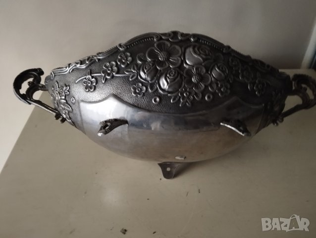 посребрена метална купа в  стил арт деко, снимка 5 - Други ценни предмети - 41818818