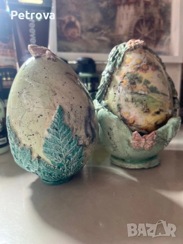 Декорация за Великден, винтидж яйца с декупаж, снимка 4 - Декорация за дома - 53698773