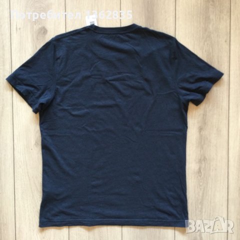 НОВА 100 % оригинална тъмно синя памучна тениска ABERCROMBIE & FITCH размер L от САЩ, снимка 3 - Тениски - 41017730