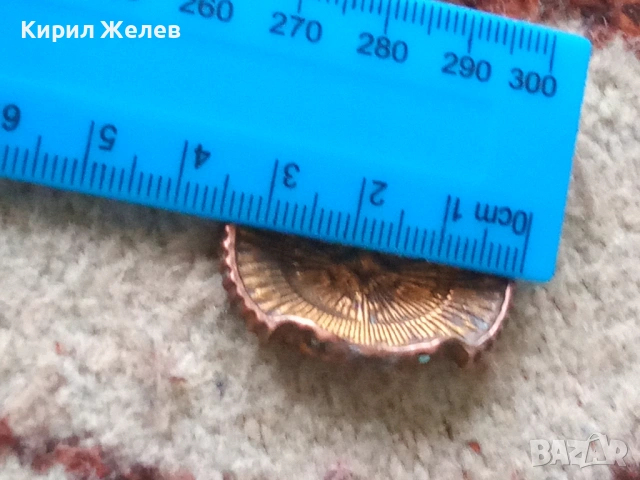 Стара апликация брожка 18055, снимка 4 - Антикварни и старинни предмети - 53578162