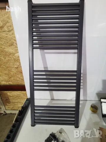 Нагревател за кърпи / лира Deep Grey Opaque (500 x 770 централно разстояние, стомана, 50, снимка 6 - Други стоки за дома - 48572185