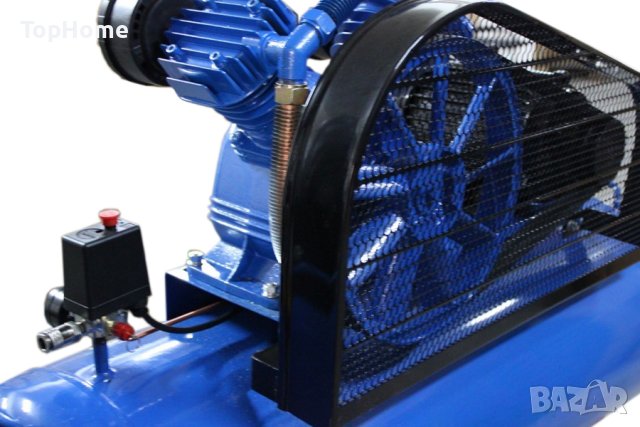 Компресор За Въздух ItalyAir 200L С Три Глави Подсилен Монофазен-Трифазен, снимка 4 - Компресори - 40806993