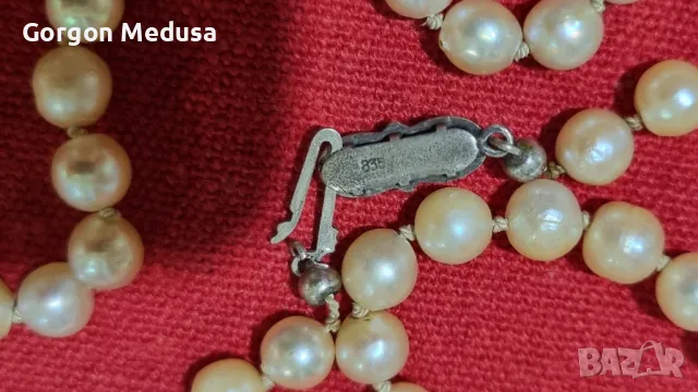 Перлена огърлица със сребро , снимка 3 - Колиета, медальони, синджири - 49702657
