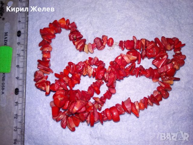 ПРЕКРАСНО СКЪПОЦЕННО ВИНТИДЖ АРТ КОЛИЕ от НАТУРАЛЕН ЧЕРВЕН КОРАЛ БИЖУ РЪЧНА ИЗРАБОТКА 15376, снимка 4 - Колиета, медальони, синджири - 41753198