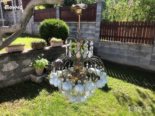 старинен кристален полилей, снимка 5 - Антикварни и старинни предмети - 50341982