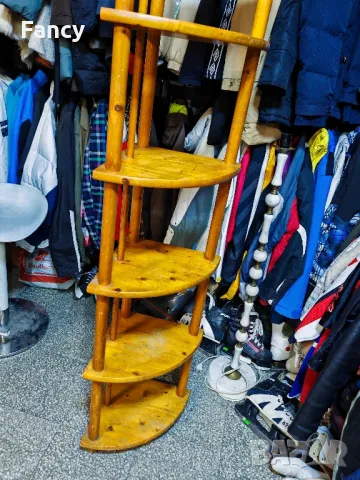 Ъглова етажерка, чам 170 см, снимка 14 - Етажерки - 49199657