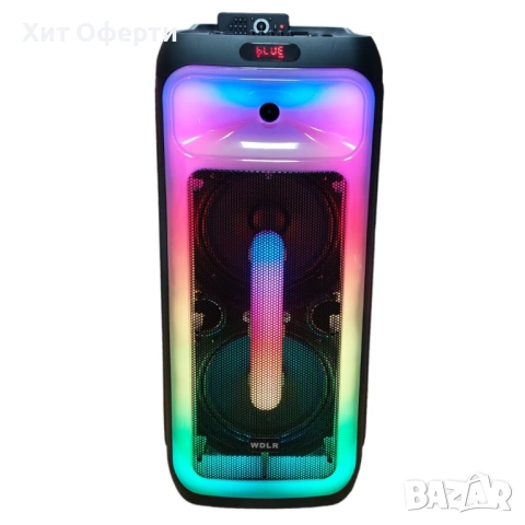 Преносима светеща караоке тонколона с микрофон и дистанционно управление, снимка 4 - Тонколони - 53090169