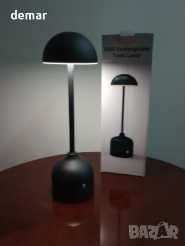 Toowell Акумулаторна настолна нощна лампа сензорна димируема, черна, снимка 8 - Настолни лампи - 44499609