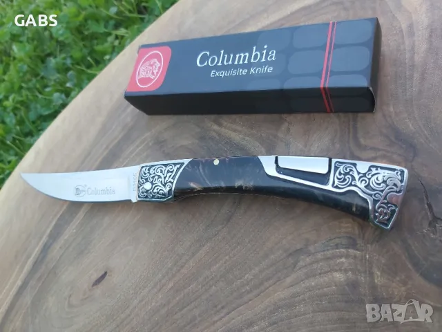 Сгъваем джобен нож Columbia с гравирана дръжка В3165, снимка 6 - Ножове - 50094994