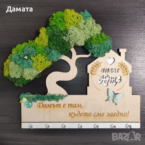 Къщички за ключове със скандинавски мъх , снимка 3 - Декорация за дома - 52172743