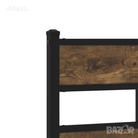 vidaXL Метална рамка за легло, без матрак, опушен дъб, 160x200 см, снимка 7 - Спални и легла - 56147484