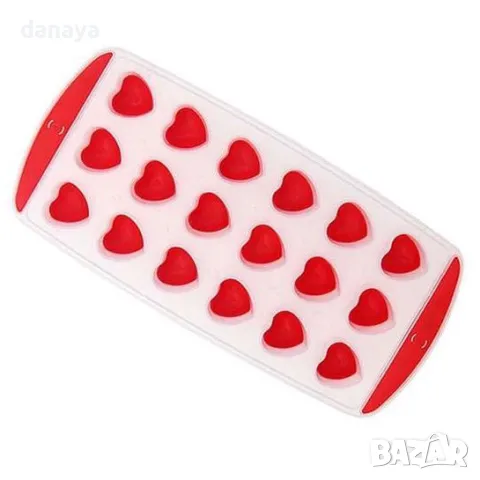 525 Форма за лед със силиконово дъно 18 сърца формички за лед сърце, снимка 5 - Форми - 48902774