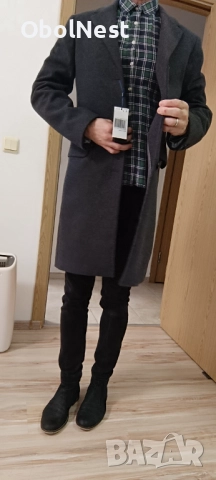Мъжко палто MANGO WOOL BLEND (ново, с етикети), снимка 7 - Палта - 52410434