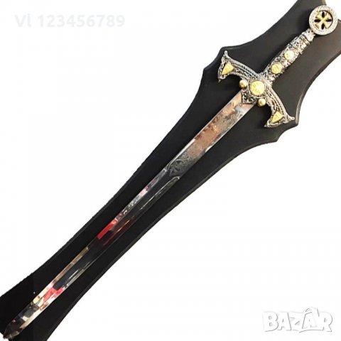 кръстоноски меч SILVER & GOLD 0501 с поставка за стена, снимка 2 - Колекции - 34235562