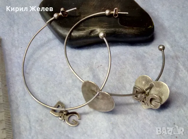 D&G Стилни СРЕБЪРНИ ОБЕЦИ със СЪРЧИЦА СРЕБРО 925 БУТИКОВ АРТ МОДЕЛ ДОЛЧЕ и ГАБАНА 49616, снимка 5 - Обеци - 49379301