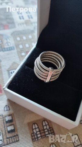 Сребърен пръстен халки 