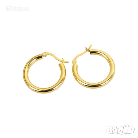 Нежни дамски кръгли обеци,стил винтидж,позлатено покритие, снимка 2 - Гривни - 52871170