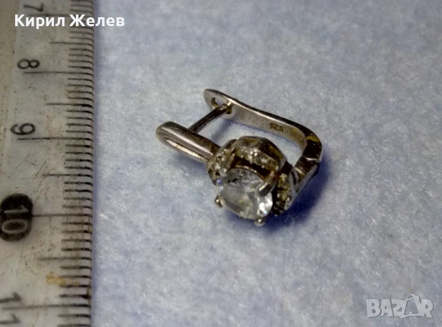 СКЪПОЦЕННА СРЕБЪРНА ОБЕЦА РОДИРАНО СРЕБРО 925 АНГЛИЯ с ЮВЕЛИРНО ФАСЕТИРАНИ ЦИРКОНИ 34330, снимка 2 - Обеци - 50542259