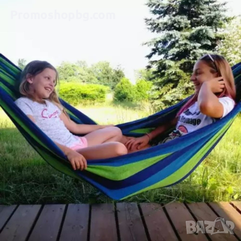 Промоция! Двоен градински хамак Gardlov с 80 см дървени рейки 260x160cm, снимка 4 - Градински мебели, декорация  - 44934941