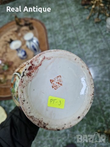 Красива антикварна порцеланова китайска ваза Satsuma , снимка 7 - Вази - 44304999