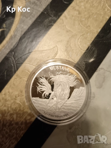 Мустанг 1 унция сребърна монета, снимка 2 - Други ценни предмети - 52341706