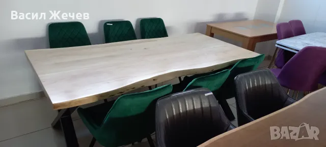 Трапезна маса от масивно дърво, маса за хранене 200 см, снимка 1