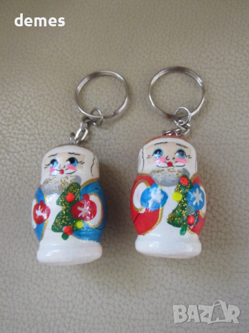 Сет ключодържатели-матрьошка от Русия-Дядо Мраз, 2 броя