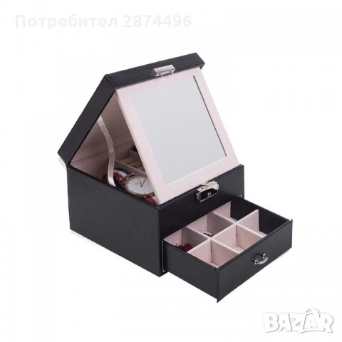 0755 Луксозна кутия за бижута с голямо подвижно огледало, снимка 5 - Подаръци за жени - 35794857