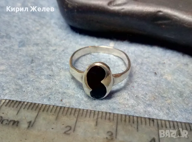 СТАР ЕМАЙЛИРАН СРЕБЪРЕН ПРЪСТЕН СРЕБРО ВИСОКА ПРОБА РЪЧНА АР НУВО ИЗРАБОТКА 25853, снимка 6 - Антикварни и старинни предмети - 48986866