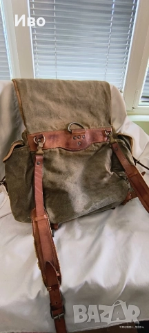 Българска брезентова военна раница, снимка 2 - Антикварни и старинни предмети - 52017124