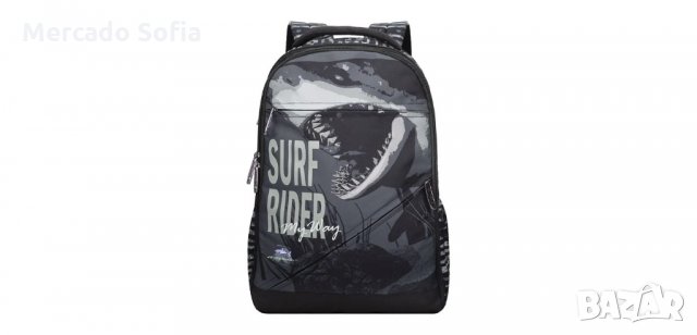 Училищна раница за момче, черна акула Surf Rider