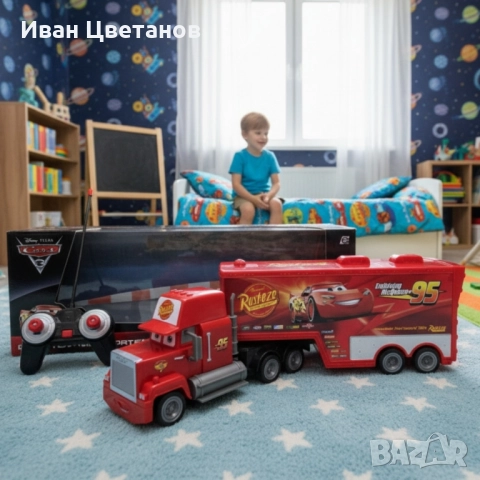 Радиоуправляем камион Mack Rust-eze Transporter с Мълнията Маккуин