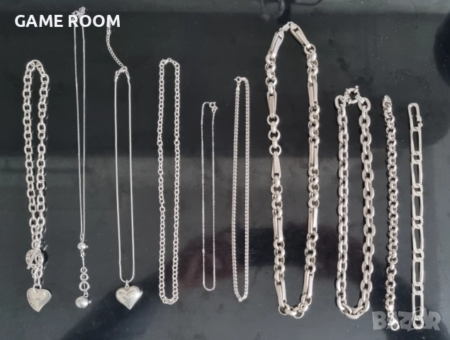 Сребърни синджири гривни обеци пръстени Silver бижута 