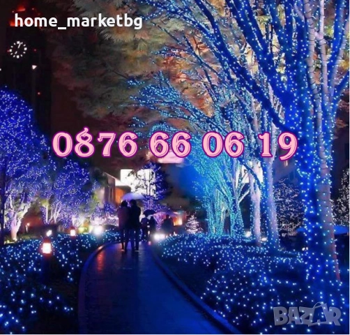Коледни лампички 20 метра на макара, синя светлина, водоустойчиви, снимка 3 - Декорация за дома - 52327547