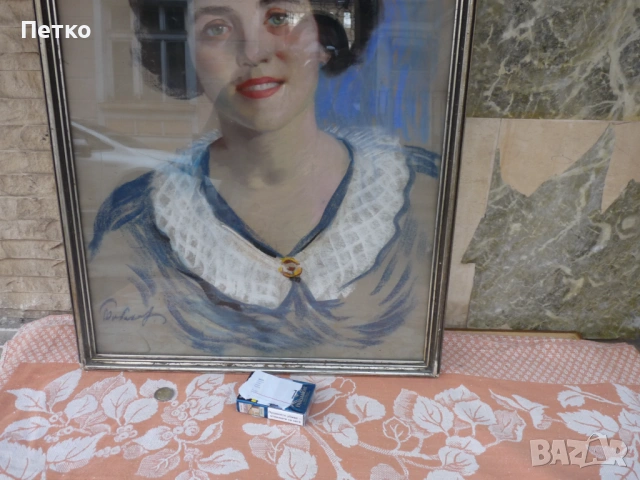Стара картина  65 / 50 см, снимка 5 - Антикварни и старинни предмети - 53397554