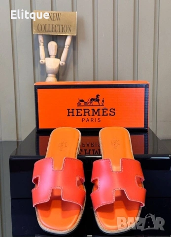 Дамски кожени чехли Hermes , снимка 3 - Чехли - 53587221