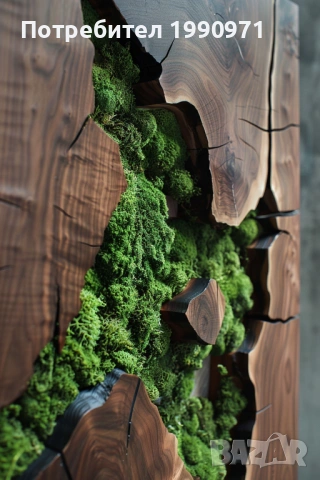 Стенен декор - пано. Ествествена дървесина с исландски мъх. Изработка по поръчка., снимка 9 - Декорация за дома - 53726848