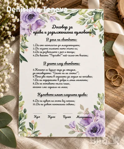 Комплект за кумове, снимка 2 - Подаръци за сватба - 40297356