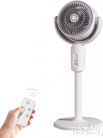 Интелигентен регулируем акумулаторен вентилатор с 360° циркулация — безшумен, мощен и с дистанционно, снимка 5 - Друга електроника - 52094200